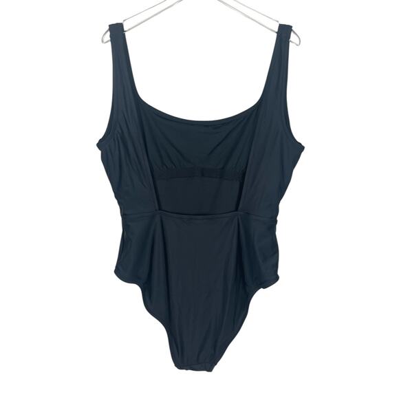 Madewell Second Wave Square Neck Tank One Piece Swimsuit Sexy Black Large NEW - Picture 2 of 9